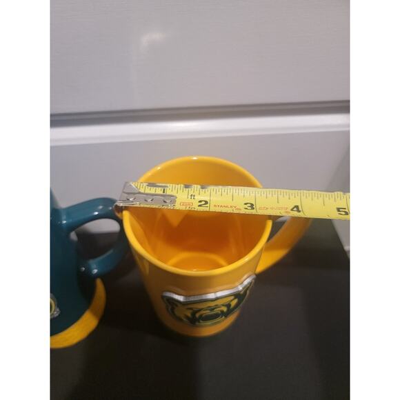 Baylor University Bears Mugs Set of 2 Rubber Bumpers Yellow Green - Picture 10 of 11